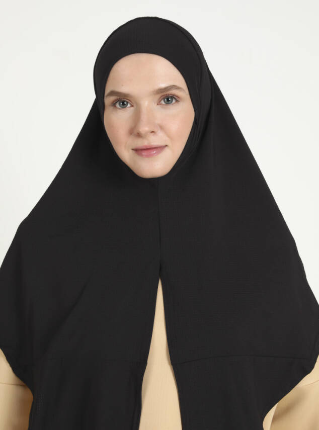 Çeneli Gözenekli Kumaş Scarfs Hijab - 5