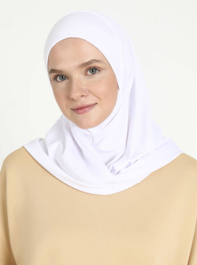 Çeneli Gözenekli Kumaş Scarfs Hijab - 7