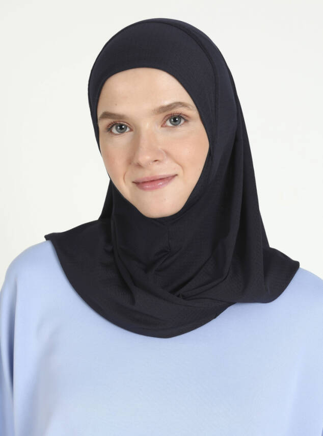Çeneli Gözenekli Kumaş Scarfs Hijab - 10