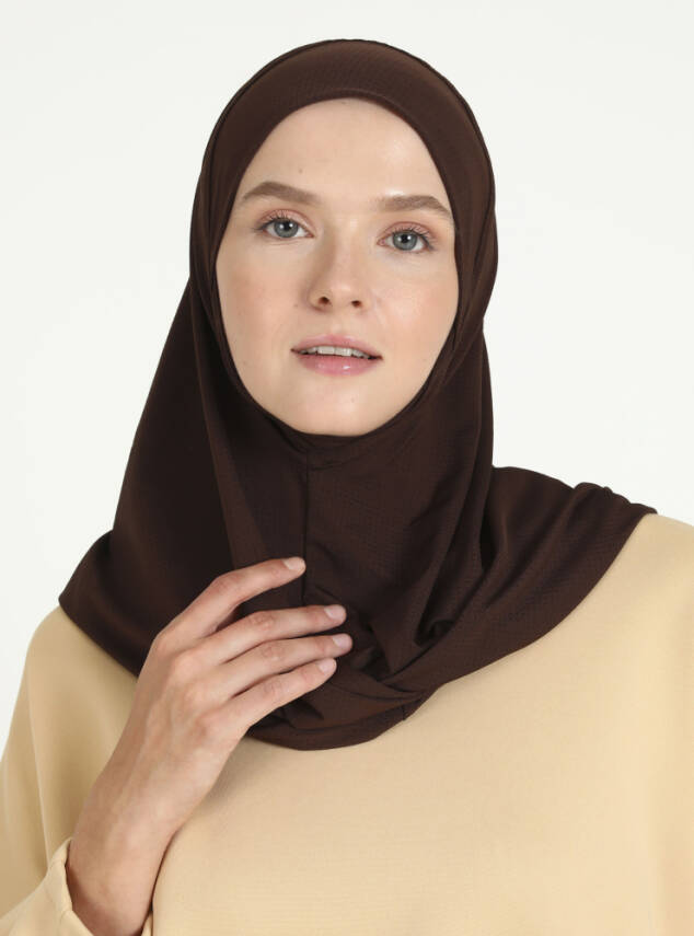 Çeneli Gözenekli Kumaş Scarfs Hijab - 18