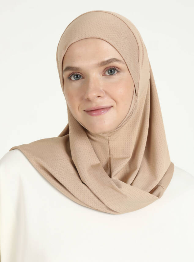 Çeneli Gözenekli Kumaş Scarfs Hijab - 27