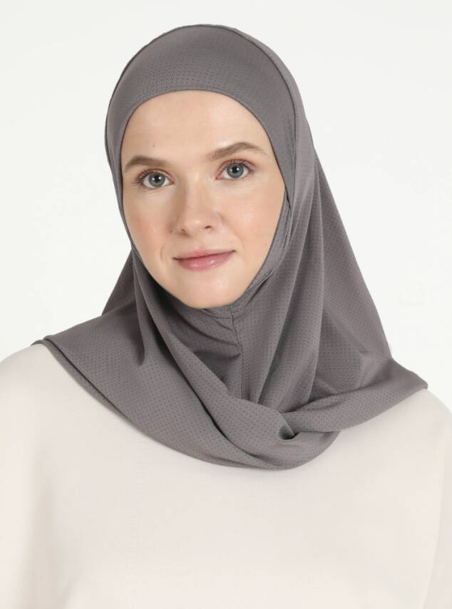 Çeneli Gözenekli Kumaş Scarfs Hijab - 46