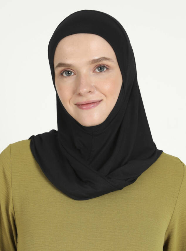 Çeneli Rahat Viskon Scarfs Hjab - 3