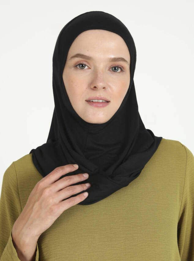 Çeneli Rahat Viskon Scarfs Hjab - 4