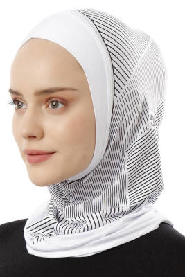 Çizgi Desenli Çapraz Spor Bone - 3