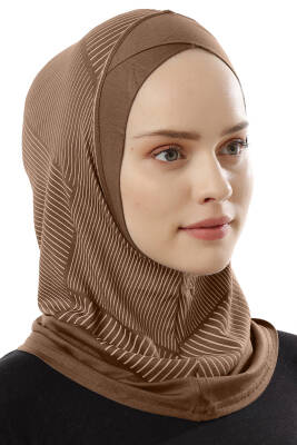 Çizgi Desenli Çapraz Spor Bone - 15