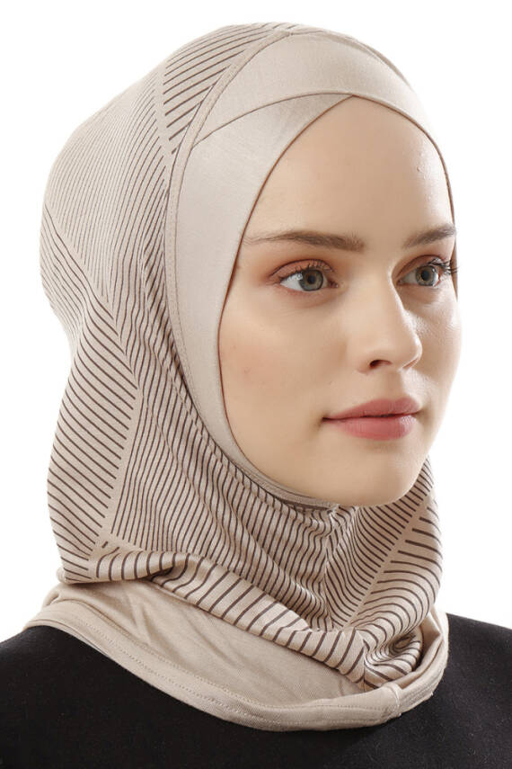 Çizgi Desenli Çapraz Spor Bone - 1