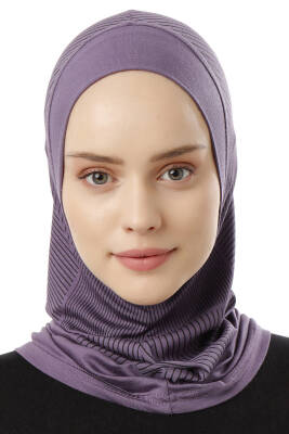 Çizgi Desenli Spor Tesettür Bone - 13