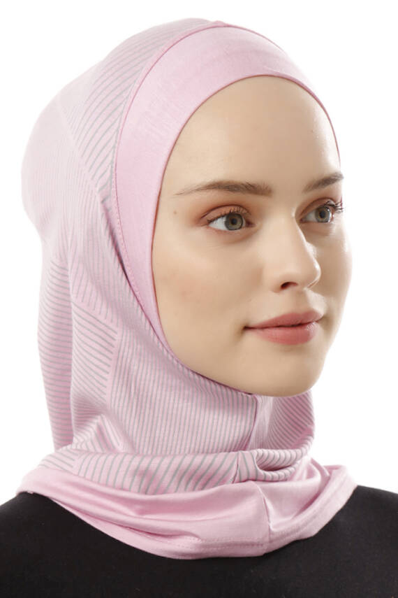 Çizgi Desenli Spor Tesettür Bone - 31