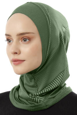 Çizgi Desenli Spor Tesettür Bone - 45