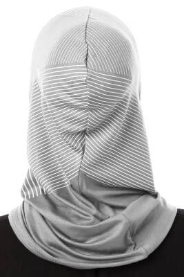 Çizgi Desenli Spor Tesettür Bone - 55