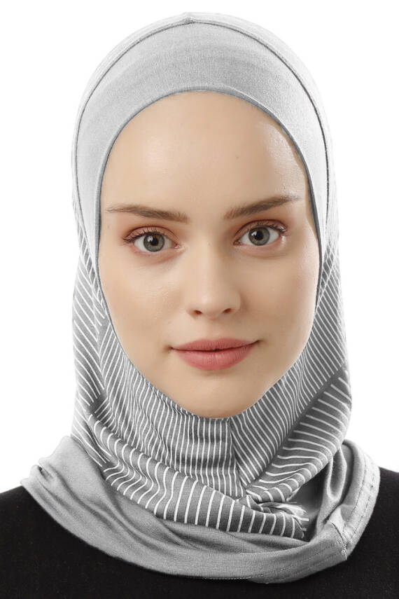 Çizgi Desenli Spor Tesettür Bone - 56