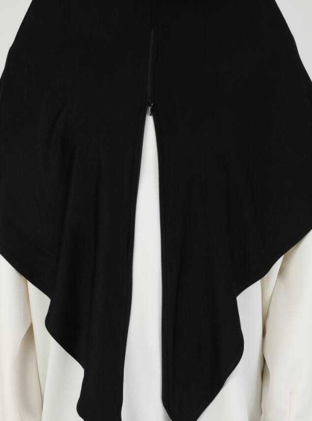 Fermuarlı Ayarlanabilir Viskon Kumaş Hijab Likralı Şal - 2