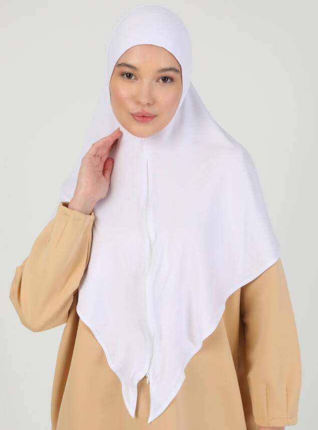 Fermuarlı Ayarlanabilir Viskon Kumaş Hijab Likralı Şal - 8