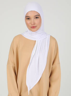 Fermuarlı Ayarlanabilir Viskon Kumaş Hijab Likralı Şal - 9