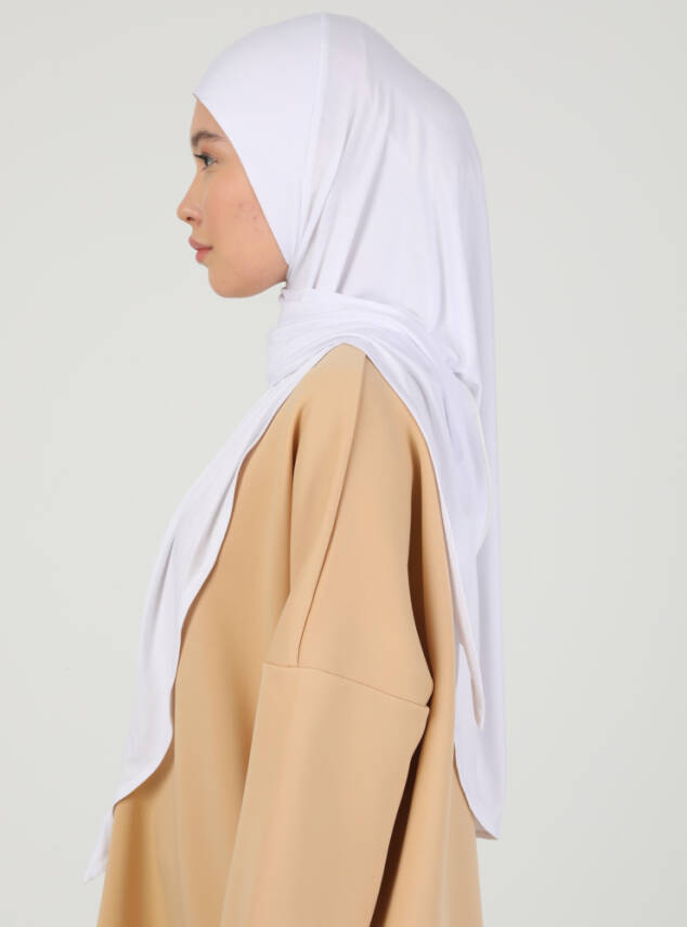 Fermuarlı Ayarlanabilir Viskon Kumaş Hijab Likralı Şal - 10