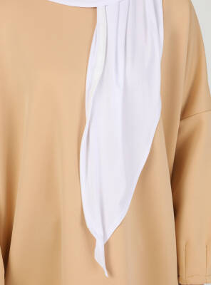 Fermuarlı Ayarlanabilir Viskon Kumaş Hijab Likralı Şal - 11