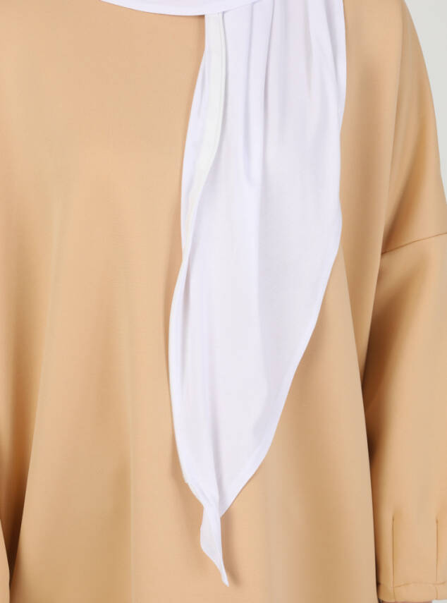 Fermuarlı Ayarlanabilir Viskon Kumaş Hijab Likralı Şal - 11