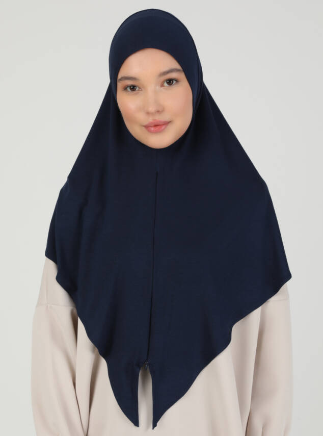 Fermuarlı Ayarlanabilir Viskon Kumaş Hijab Likralı Şal - 13