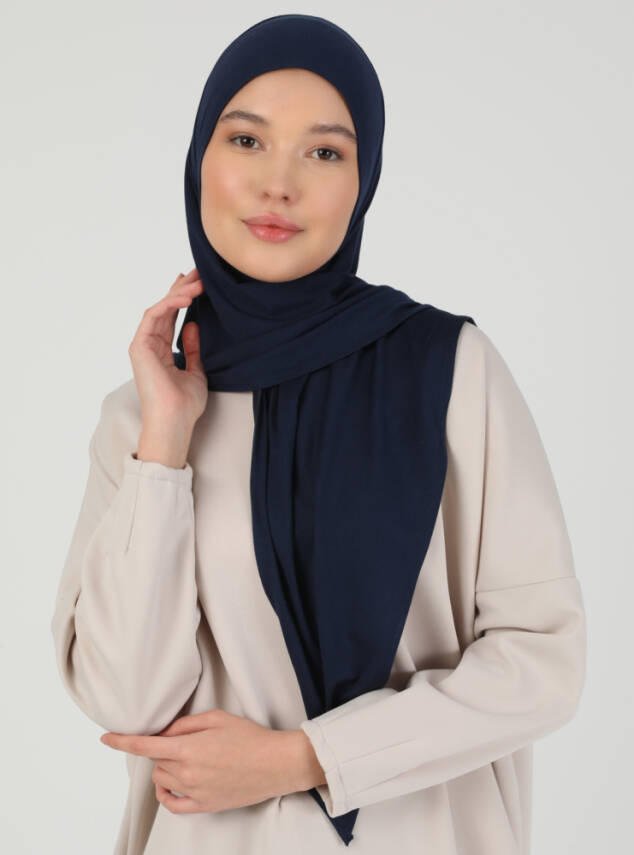 Fermuarlı Ayarlanabilir Viskon Kumaş Hijab Likralı Şal - 14
