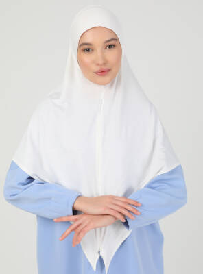 Fermuarlı Ayarlanabilir Viskon Kumaş Hijab Likralı Şal - 18