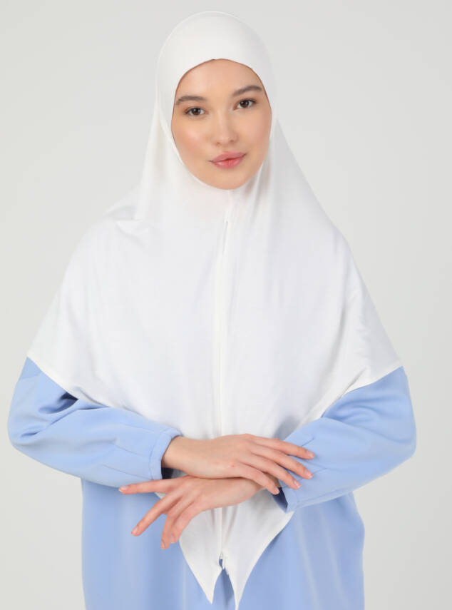 Fermuarlı Ayarlanabilir Viskon Kumaş Hijab Likralı Şal - 18