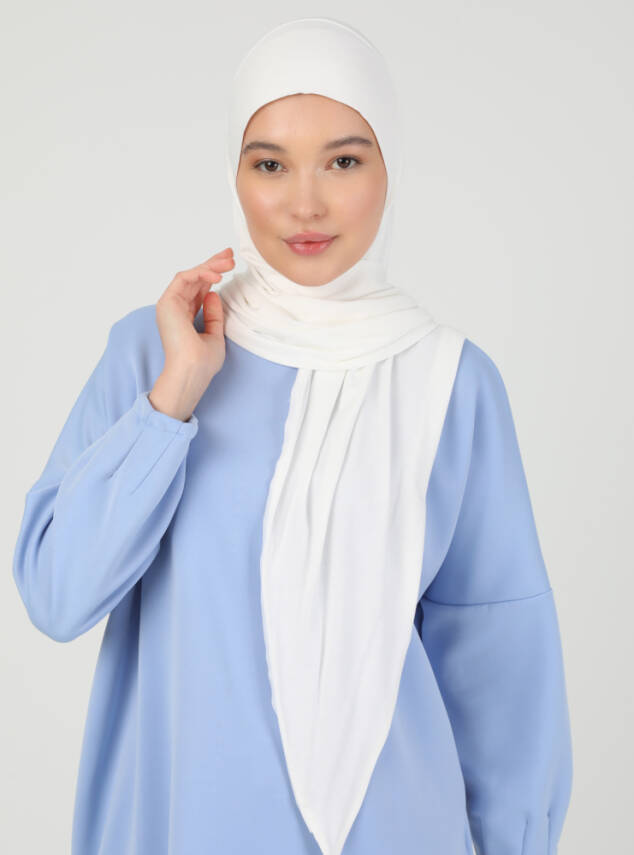 Fermuarlı Ayarlanabilir Viskon Kumaş Hijab Likralı Şal - 19