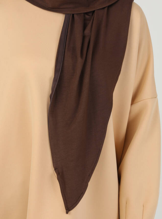 Fermuarlı Ayarlanabilir Viskon Kumaş Hijab Likralı Şal - 32