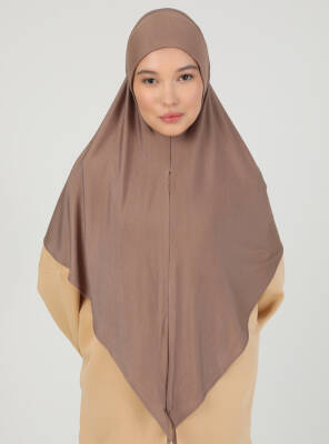 Fermuarlı Ayarlanabilir Viskon Kumaş Hijab Likralı Şal - 34