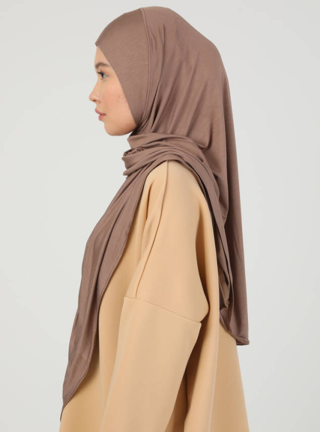Fermuarlı Ayarlanabilir Viskon Kumaş Hijab Likralı Şal - 36