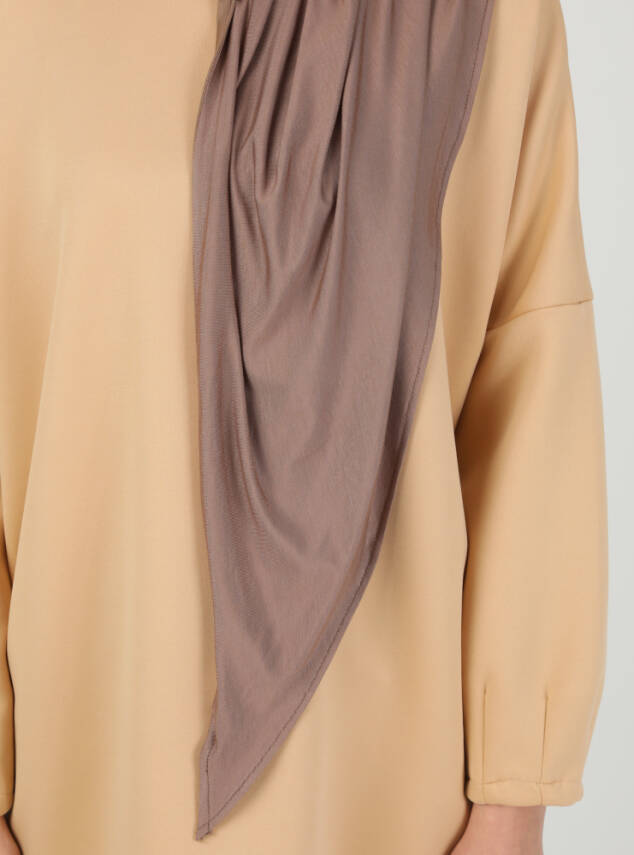 Fermuarlı Ayarlanabilir Viskon Kumaş Hijab Likralı Şal - 37