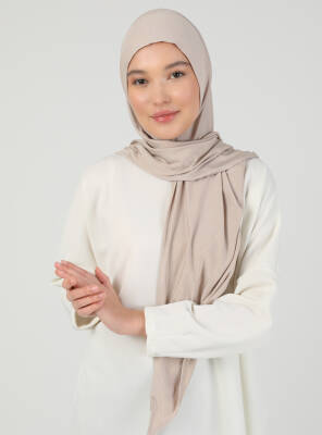 Fermuarlı Ayarlanabilir Viskon Kumaş Hijab Likralı Şal - 40