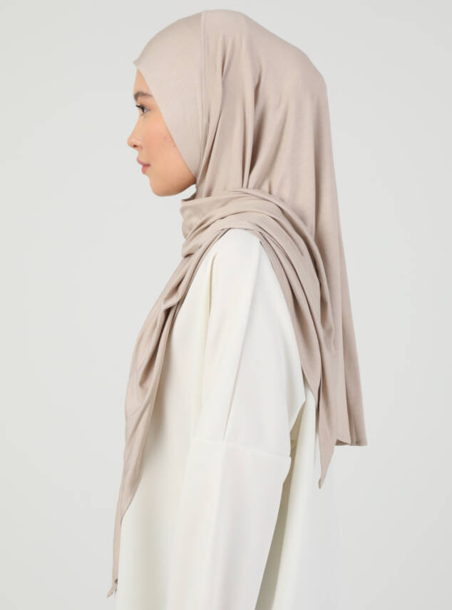 Fermuarlı Ayarlanabilir Viskon Kumaş Hijab Likralı Şal - 41