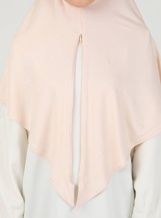 Fermuarlı Ayarlanabilir Viskon Kumaş Hijab Likralı Şal - 43