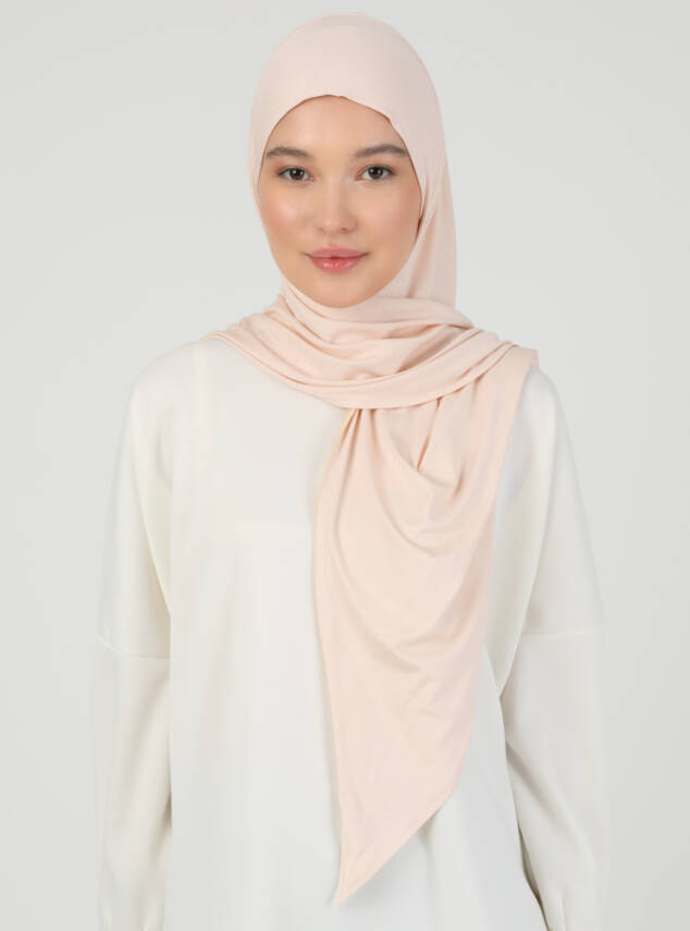 Fermuarlı Ayarlanabilir Viskon Kumaş Hijab Likralı Şal - 45