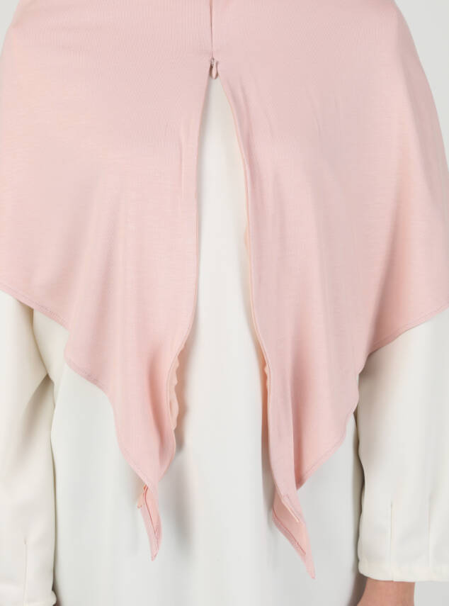 Fermuarlı Ayarlanabilir Viskon Kumaş Hijab Likralı Şal - 48