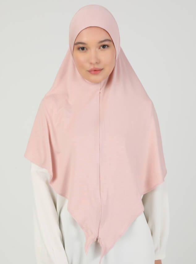 Fermuarlı Ayarlanabilir Viskon Kumaş Hijab Likralı Şal - 49