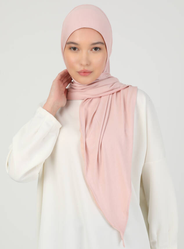 Fermuarlı Ayarlanabilir Viskon Kumaş Hijab Likralı Şal - 50