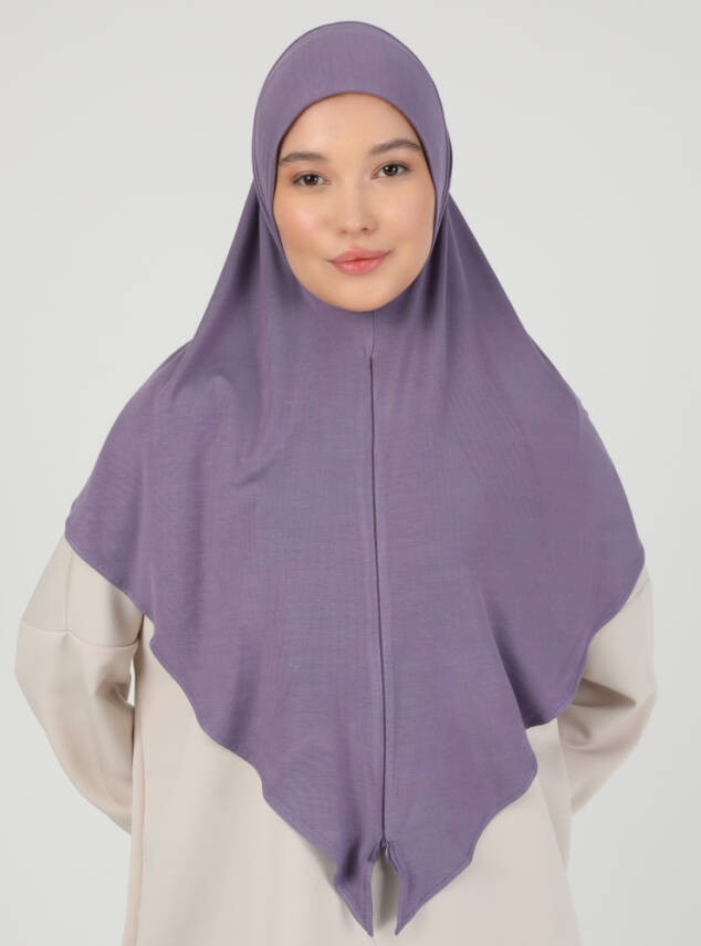 Fermuarlı Ayarlanabilir Viskon Kumaş Hijab Likralı Şal - 59