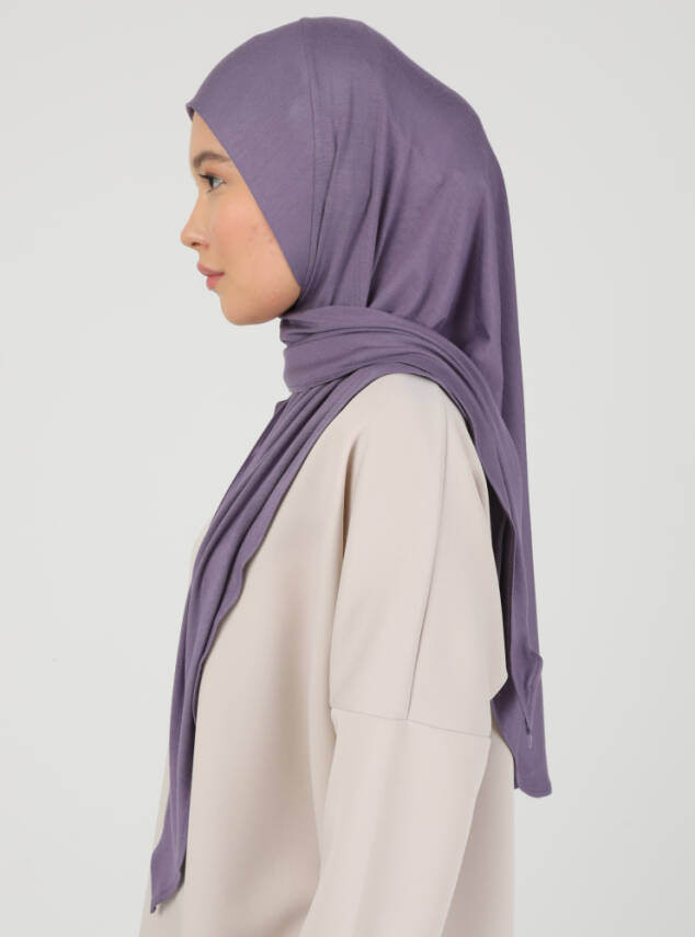 Fermuarlı Ayarlanabilir Viskon Kumaş Hijab Likralı Şal - 61