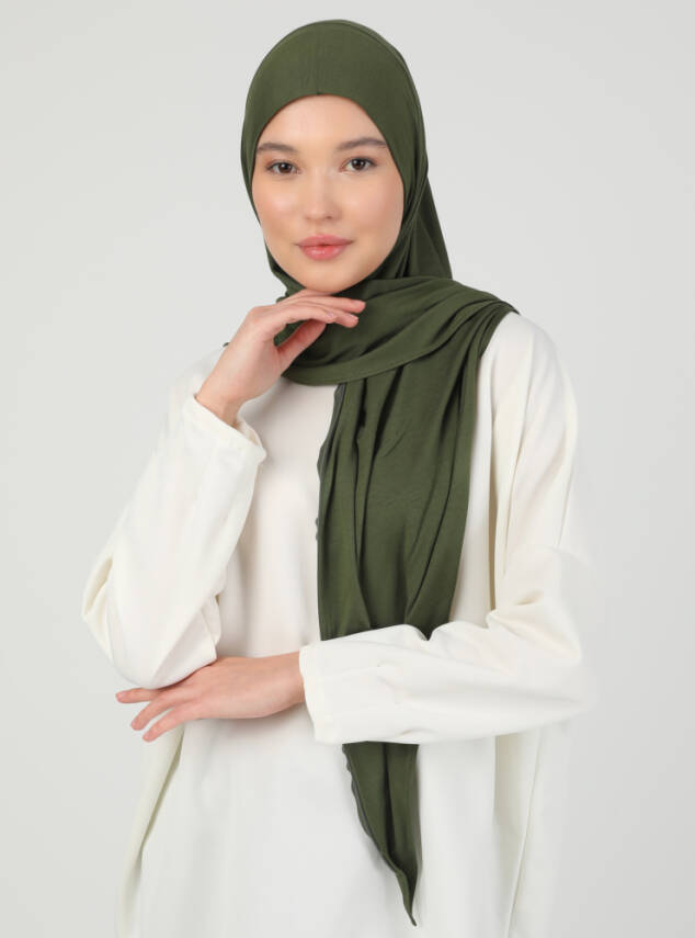 Fermuarlı Ayarlanabilir Viskon Kumaş Hijab Likralı Şal - 65