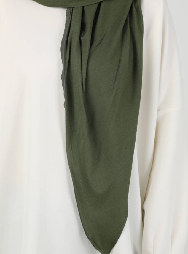 Fermuarlı Ayarlanabilir Viskon Kumaş Hijab Likralı Şal - 67