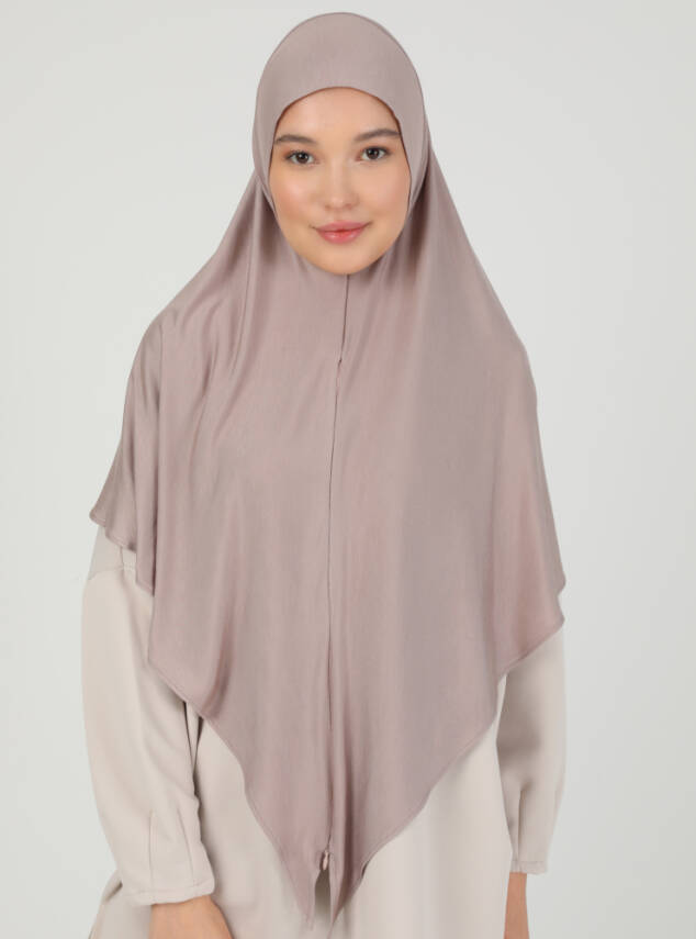 Fermuarlı Ayarlanabilir Viskon Kumaş Hijab Likralı Şal - 93
