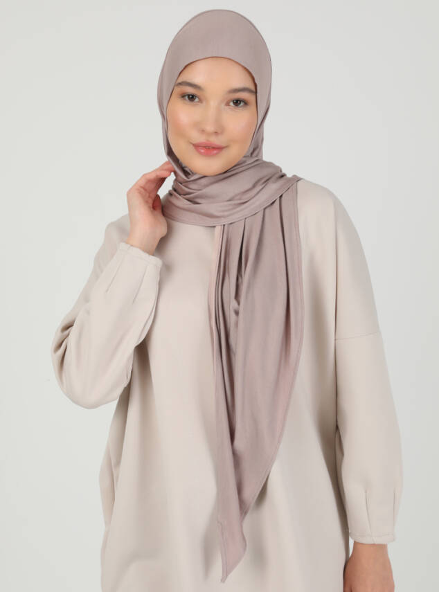 Fermuarlı Ayarlanabilir Viskon Kumaş Hijab Likralı Şal - 94