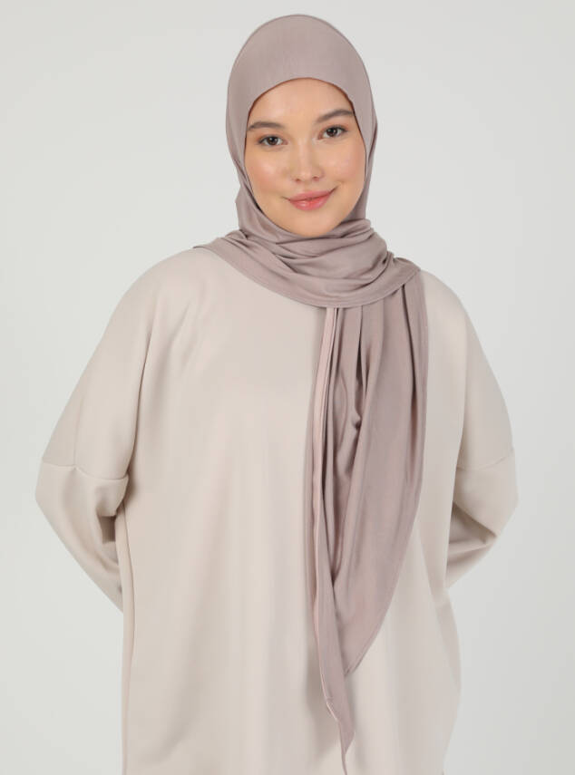 Fermuarlı Ayarlanabilir Viskon Kumaş Hijab Likralı Şal - 95