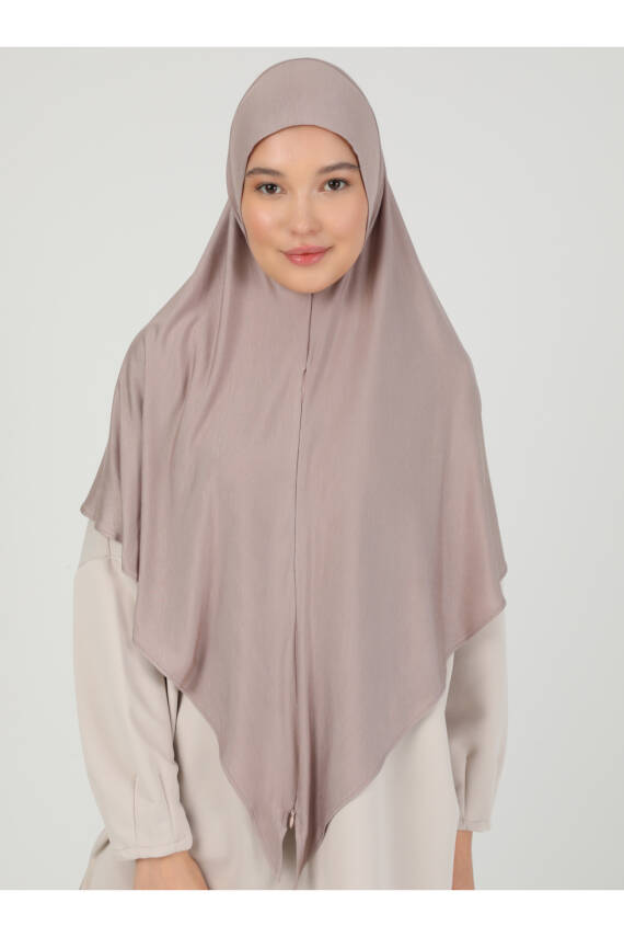 Fermuarlı Ayarlanabilir Viskon Kumaş Hijab Likralı Şal - 1