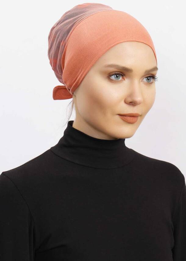 Hava Alan Tesettür Tüllü Bone - 43