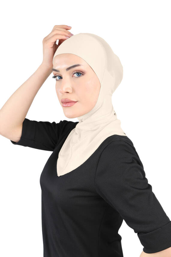 Hava Alan Tesettür Tüllü Boyunluklu Bone - 44