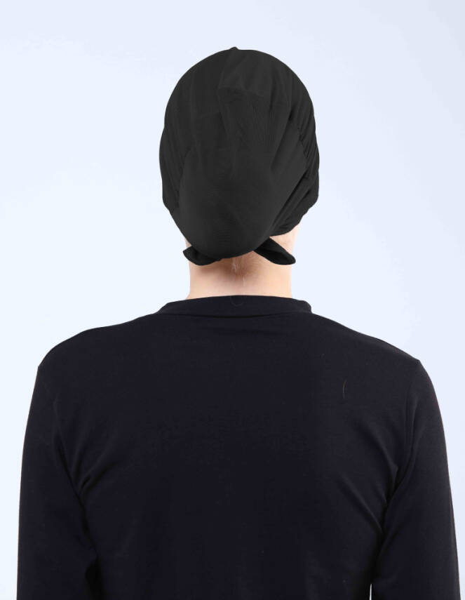 Hava Alan Tesettür Tüllü Çapraz Bone - 3