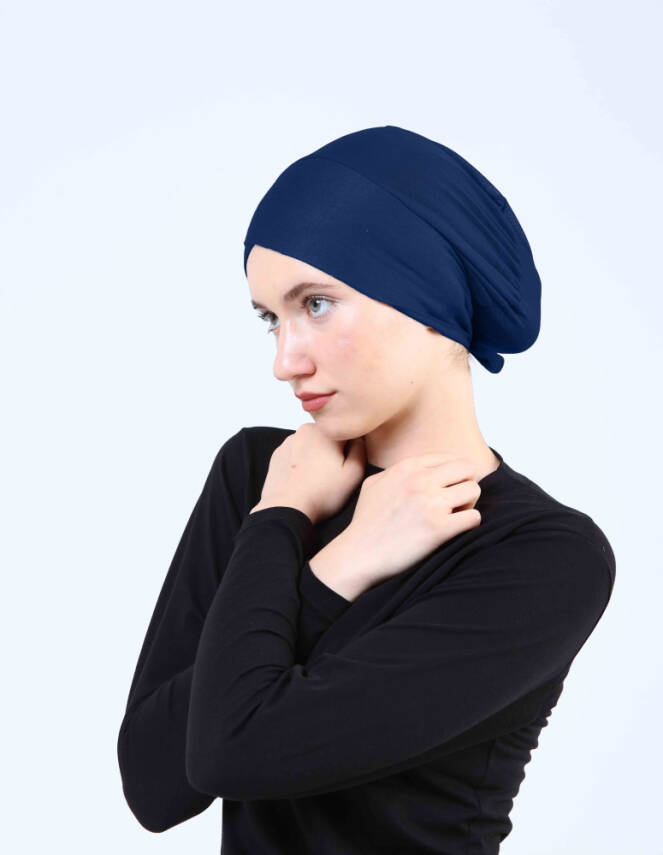 Hava Alan Tesettür Tüllü Çapraz Bone - 8